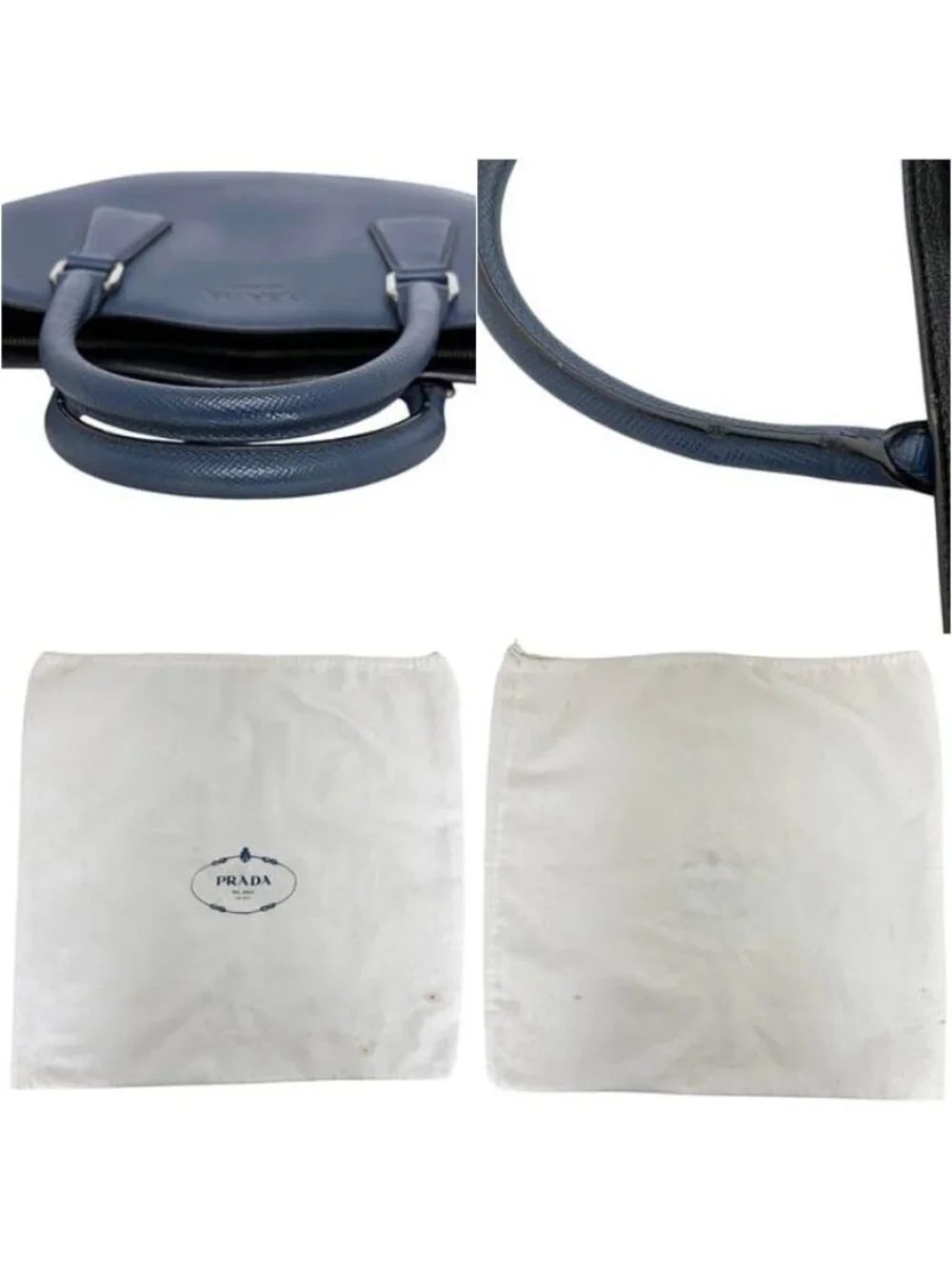 Prada Tote Blue Saffiano Leather 180 a Document Business